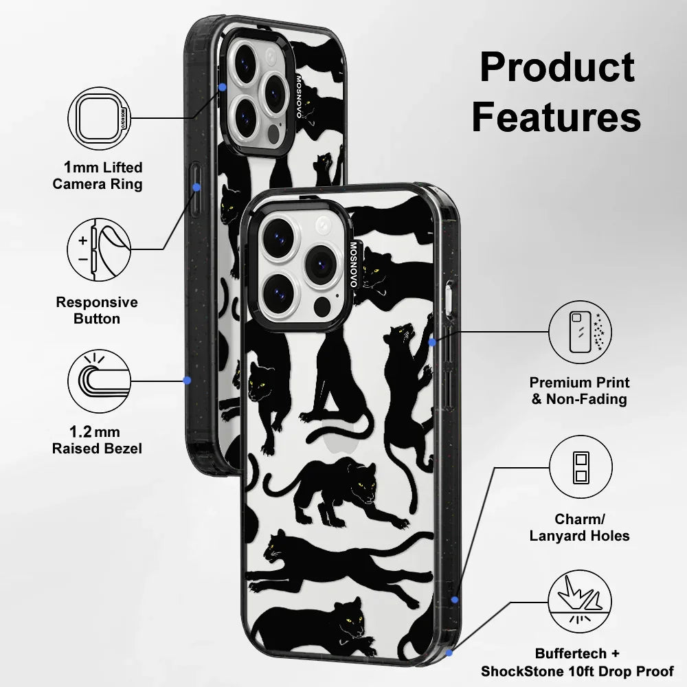 Black Panther Phone Case - iPhone 13 Pro Case Clear Black ShockStone