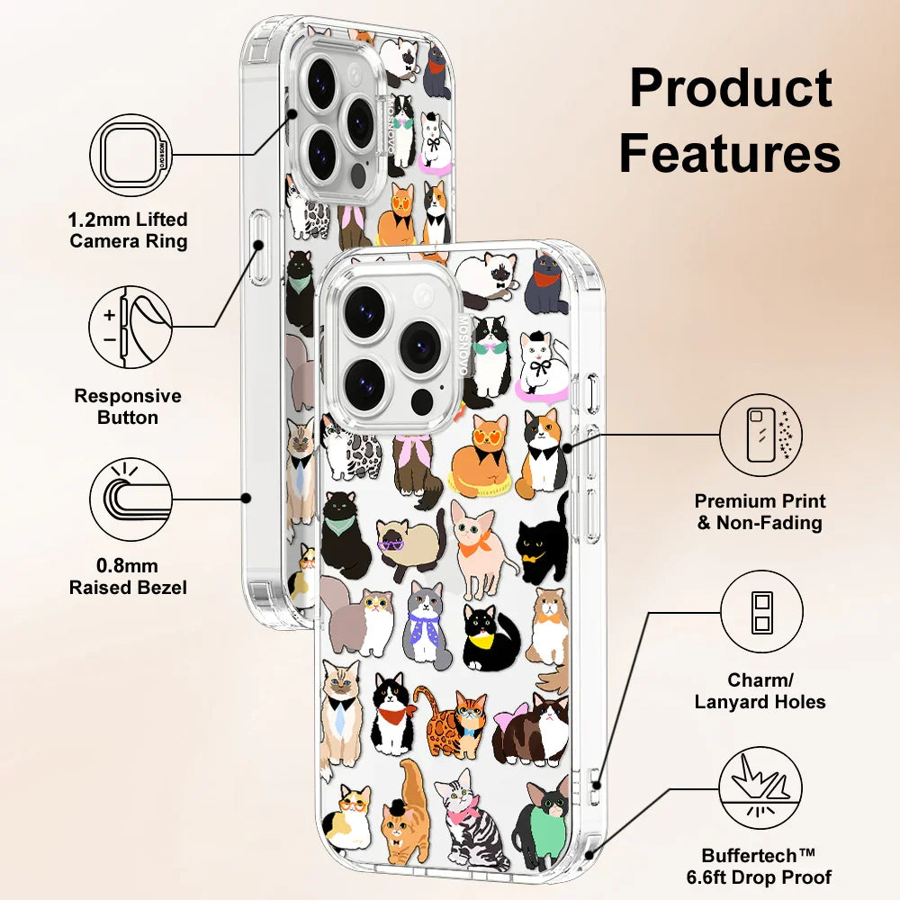 Cute Cat Phone Case - iPhone 14 Pro Max Case Clear