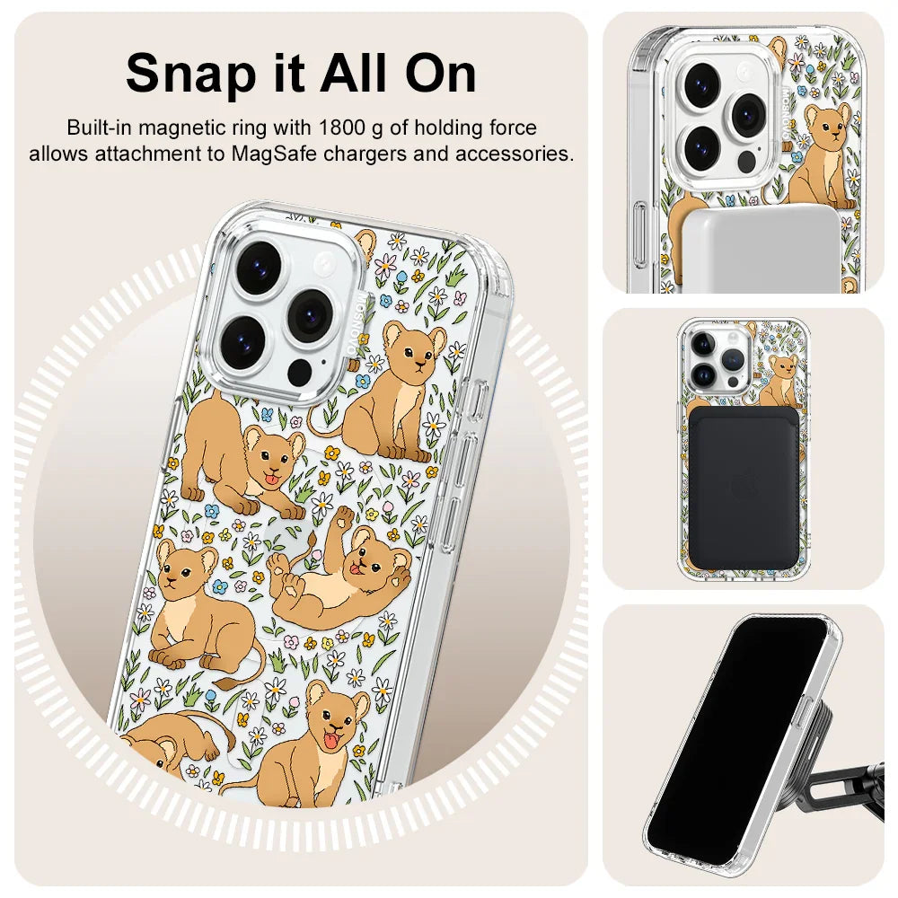 Cute Lion Phone Case - iPhone 14 Pro Max Case Clear With MagSafe