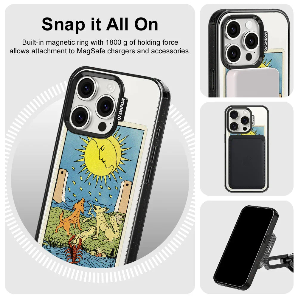 The Moon Phone Case - iPhone 15 Pro Case Clear Black ShockStone With MagSafe