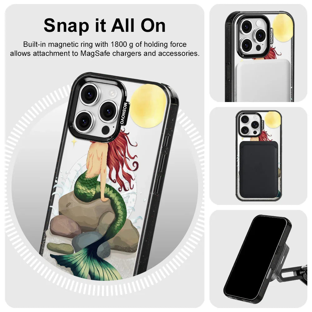 Fairy Mermaid Phone Case - iPhone 16 Pro Max Case Clear Black ShockStone With MagSafe