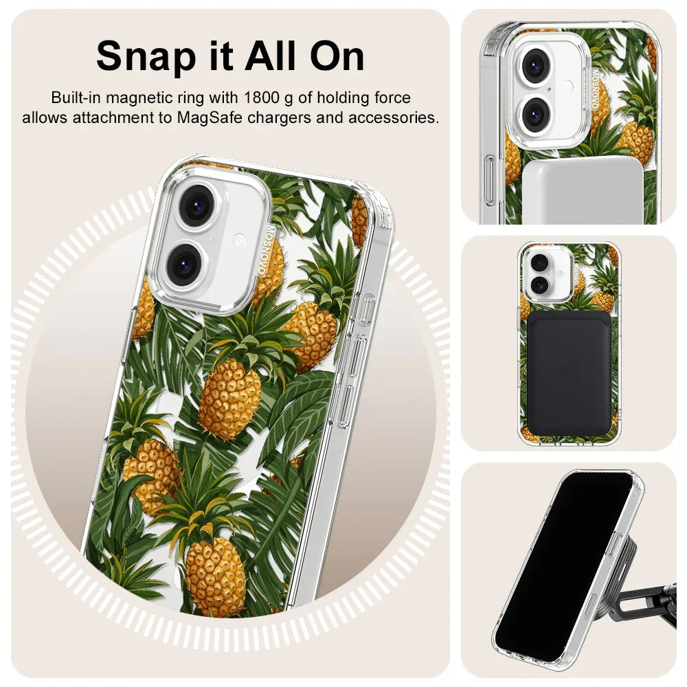 Pineapples Phone Case - iPhone 16 Case Clear With MagSafe