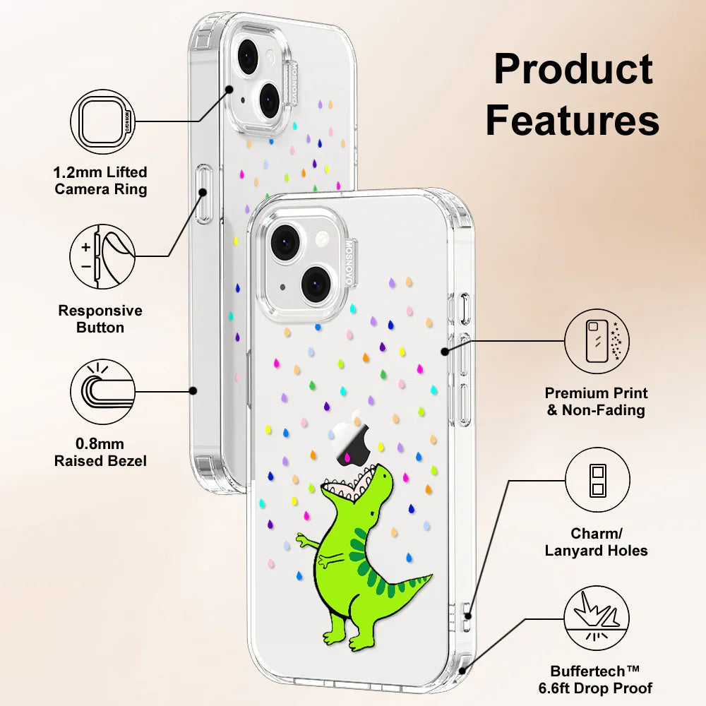 Rainbow Dinosaur Phone Case - iPhone 13 Case Clear