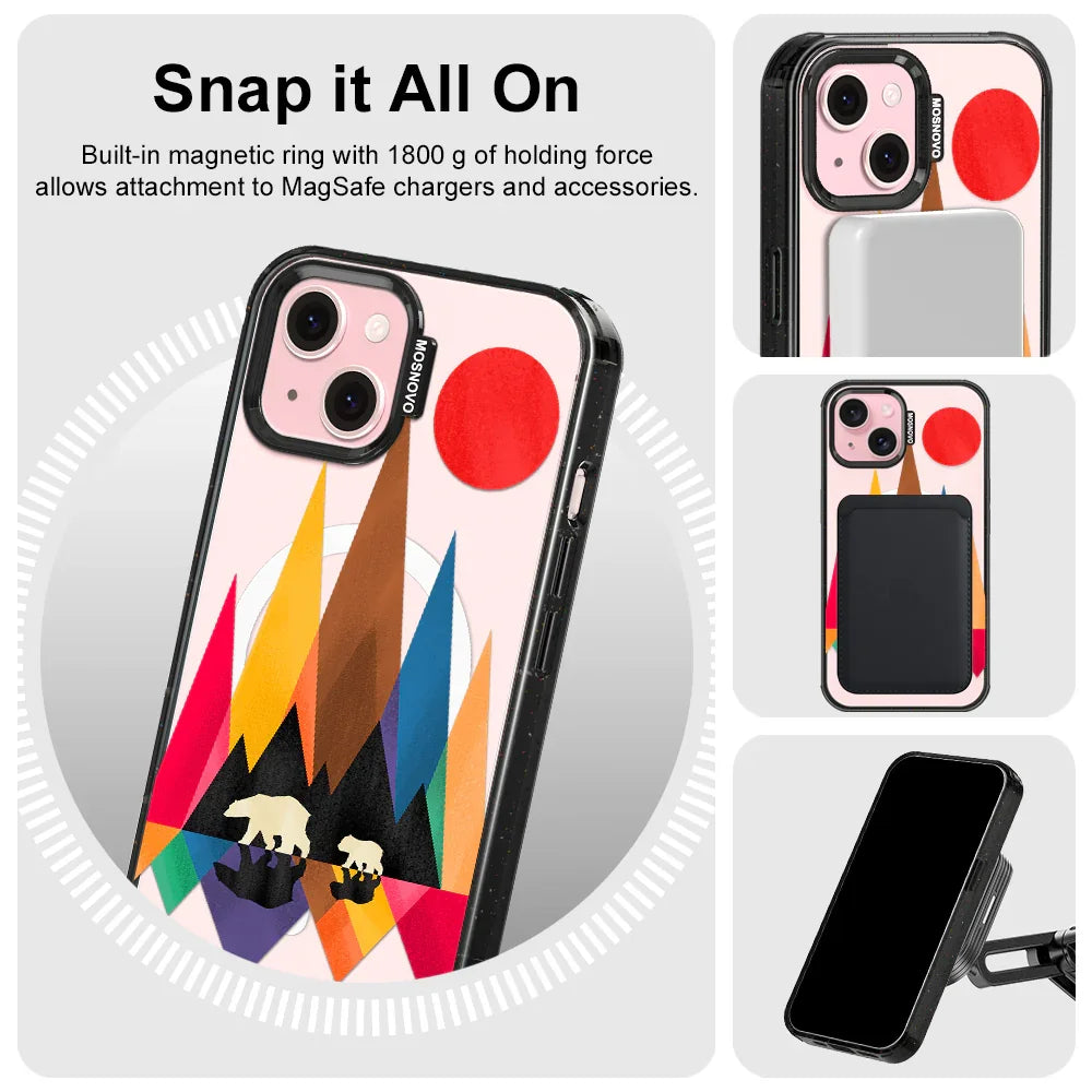 Mama Bear Phone Case - iPhone 15 Plus Case Clear Black ShockStone With MagSafe