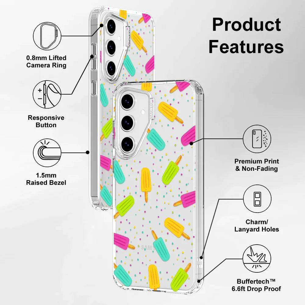Rainbow Ice Pop Phone Case - Samsung Galaxy S24 FE Case Clear