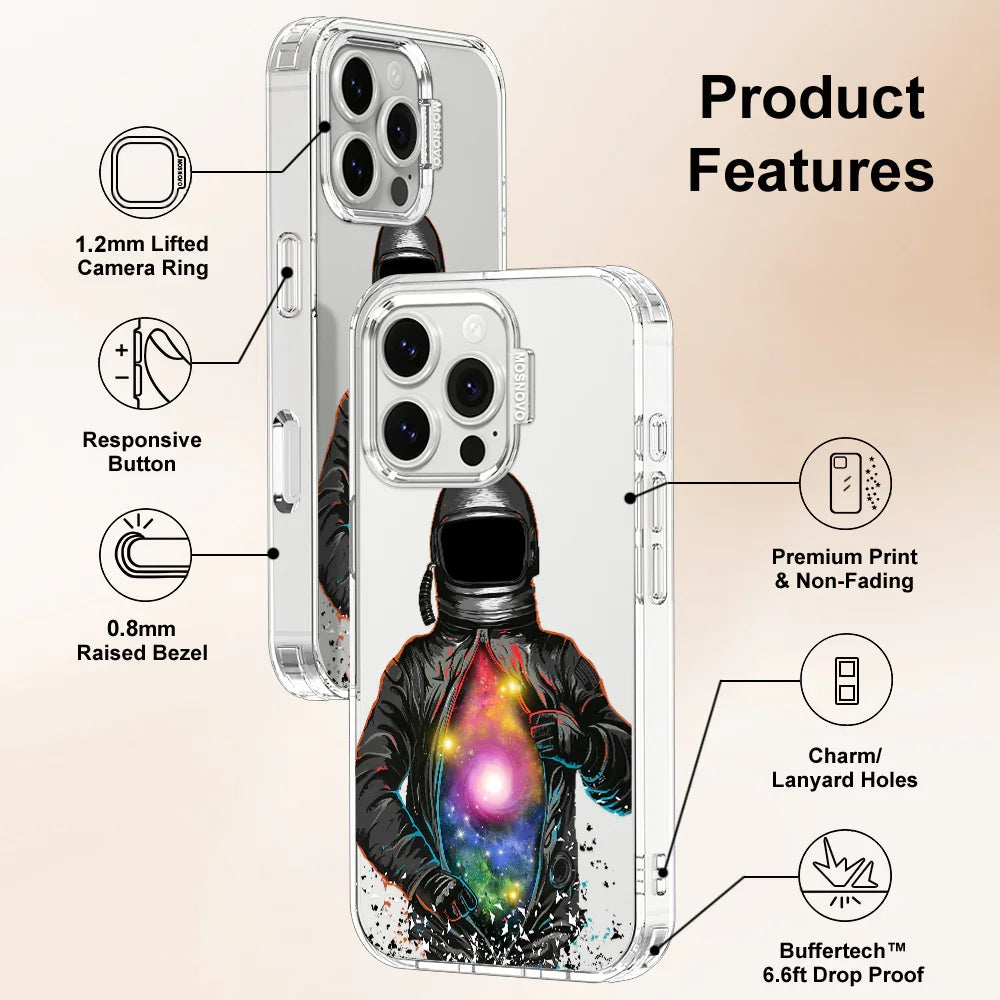 Mystery Astronaut Phone Case - iPhone 16 Pro Case Clear