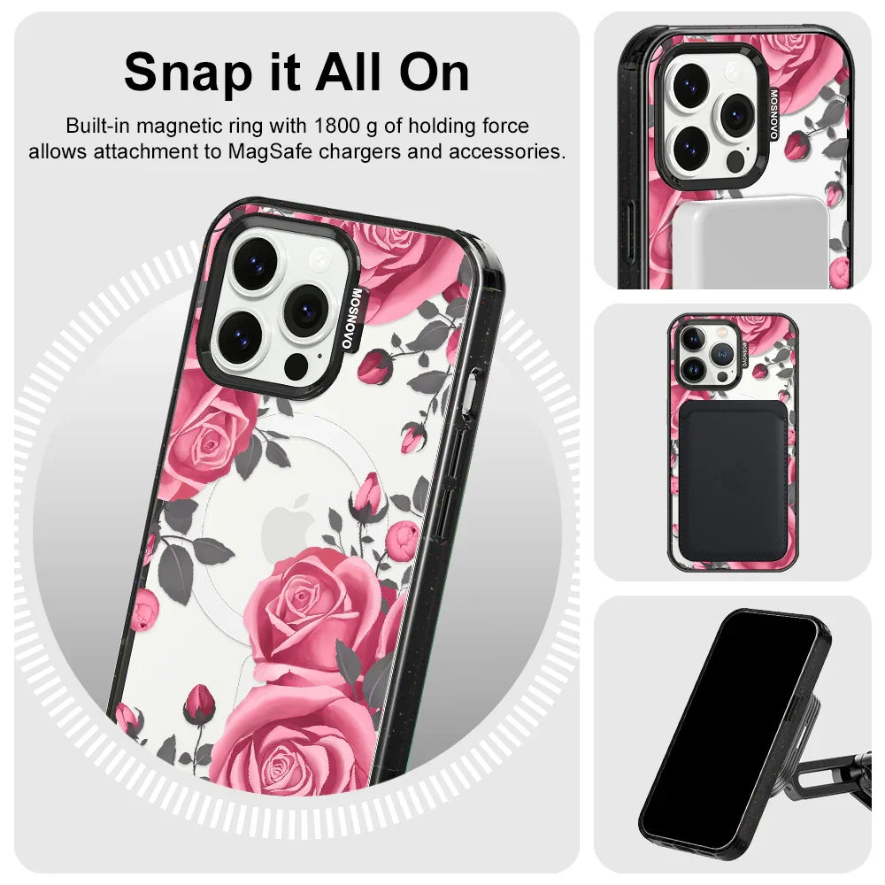 Valentine Phone Case - iPhone 13 Pro Case Clear Black ShockStone With MagSafe