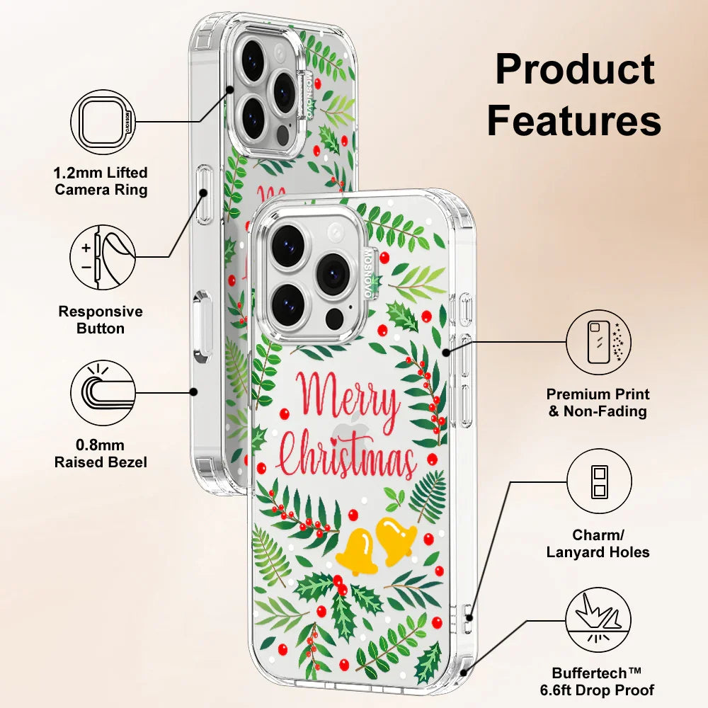 Merry Christmas Phone Case - iPhone 16 Pro Case Clear