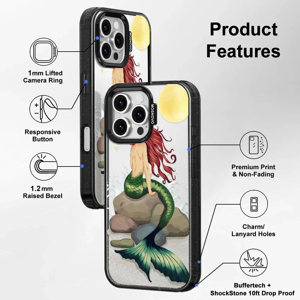 Fairy Mermaid Phone Case - iPhone 16 Pro Max Case Clear Black ShockStone