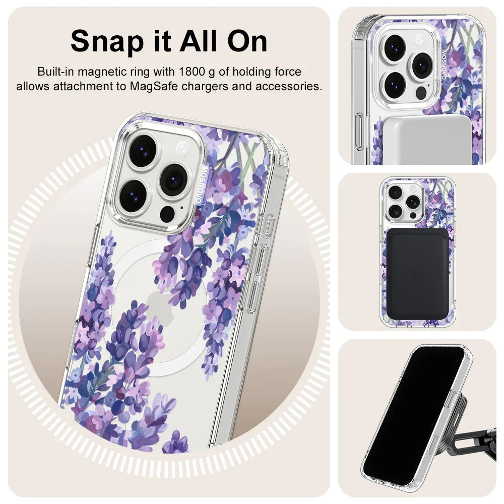 Lavender Phone Case - iPhone 16 Pro Case Clear With MagSafe