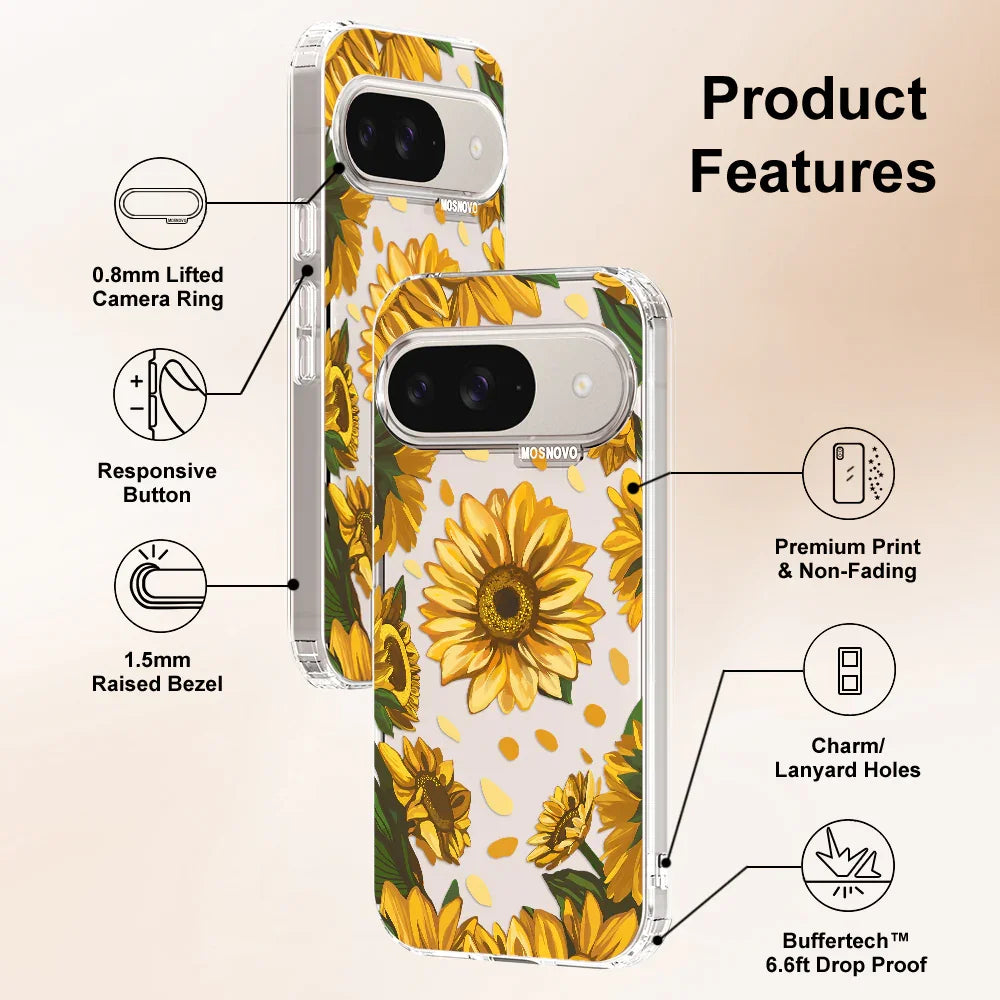 Sunflower Garden Phone Case - Google Pixel 9 Case Clear