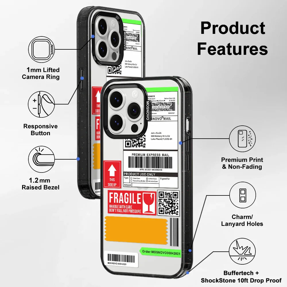 MOSNOVO LABEL Phone Case - iPhone 13 Pro Case Clear Black ShockStone