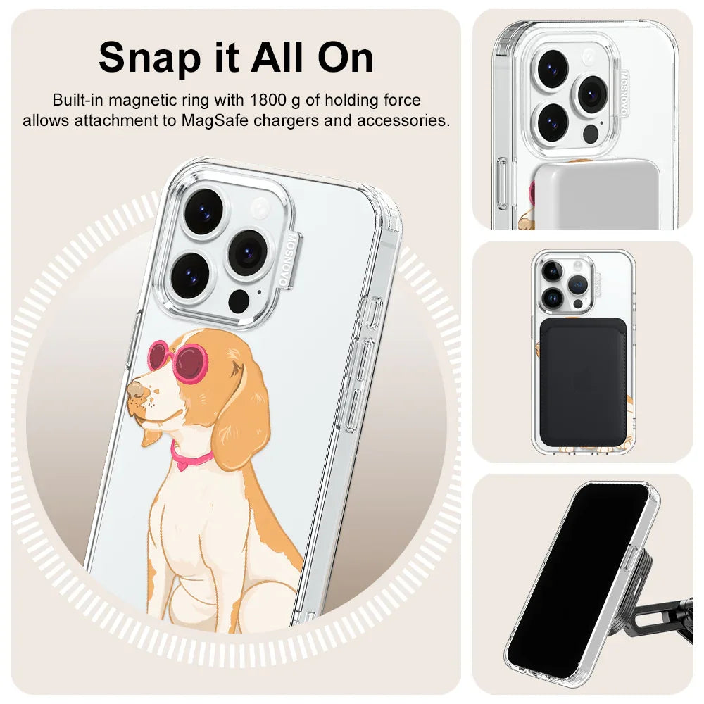 Cute Beagle Phone Case - iPhone 14 Pro Case Clear With MagSafe