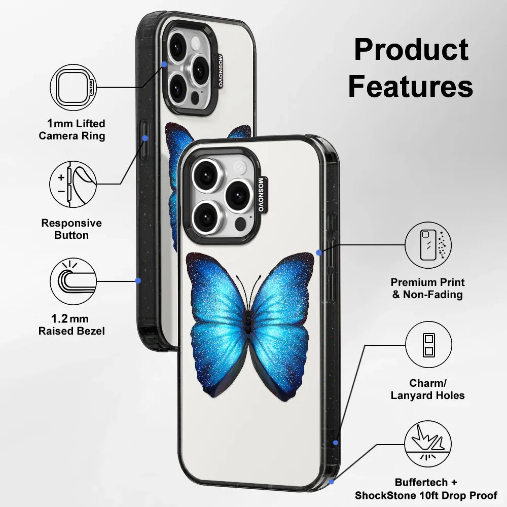 Morphidae Phone Case - iPhone 15 Pro Max Case Clear Black ShockStone