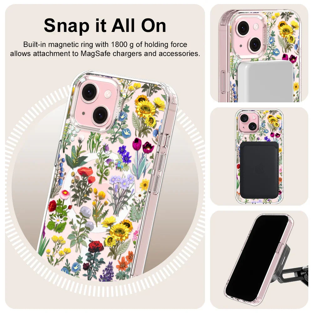 Wildflowers Phone Case - iPhone 15 Plus Case Clear With MagSafe