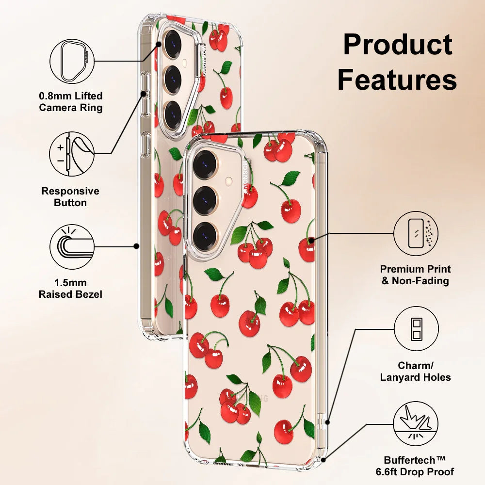 Poppy Cherry Phone Case - Samsung Galaxy S24 Plus Case Clear