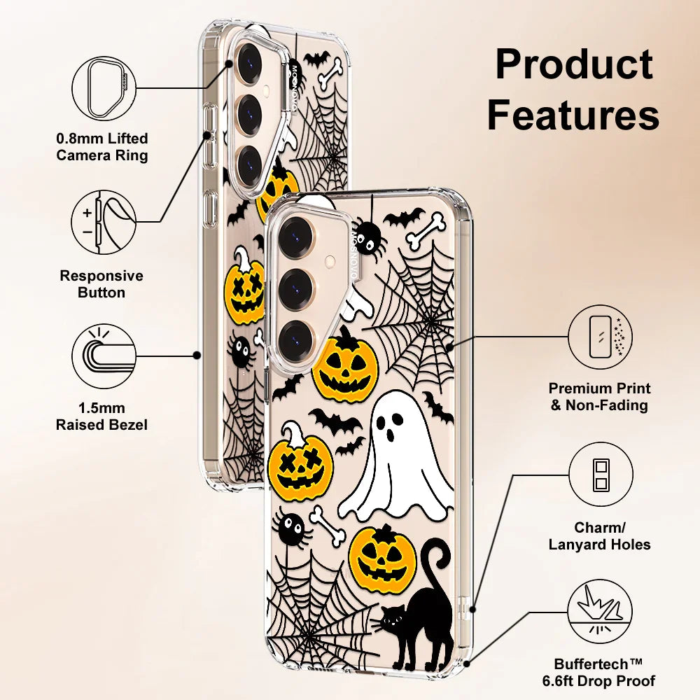 Halloween Pumpkin Phone Case - Samsung Galaxy S24 Plus Case Clear