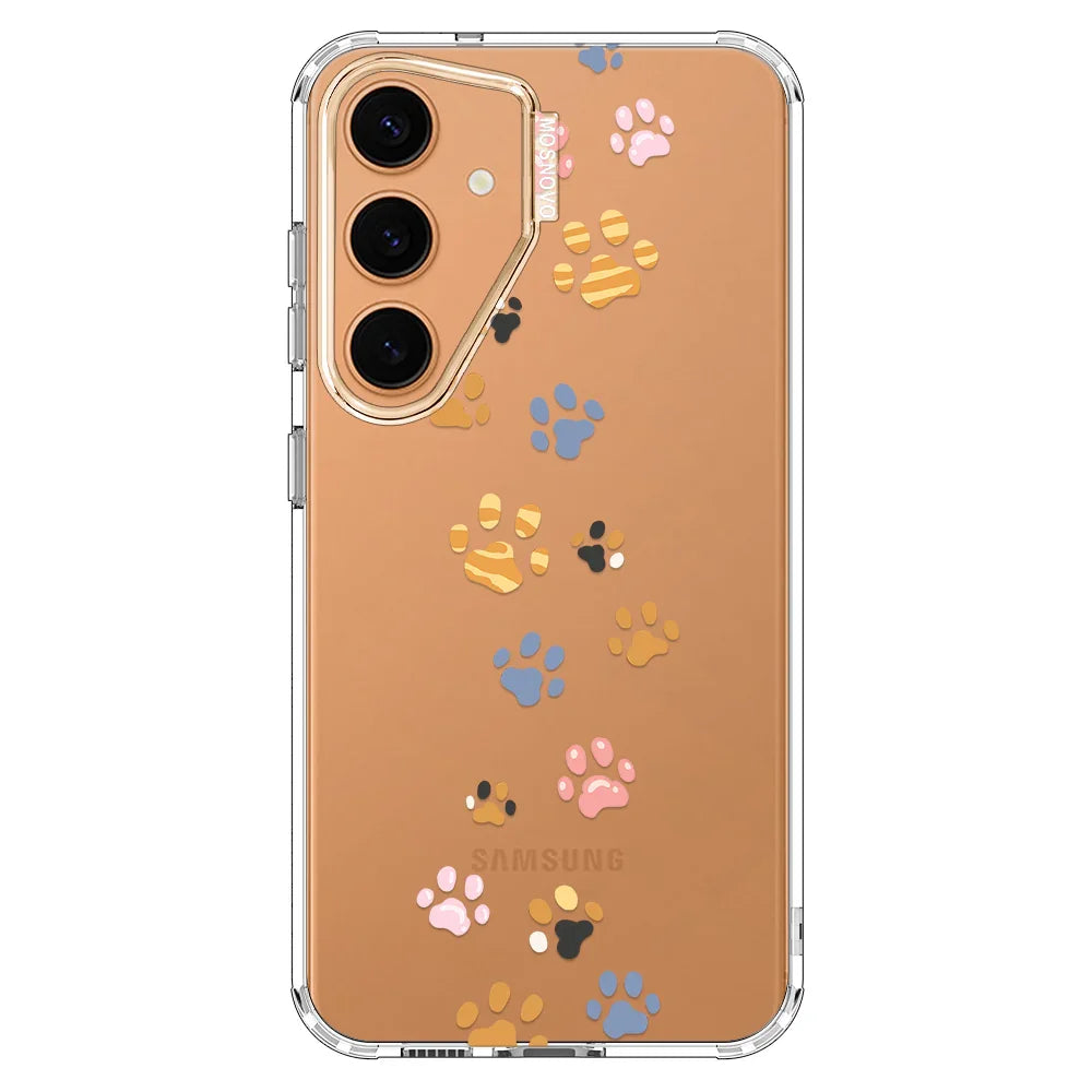 Colorful Paw Phone Case - Samsung Galaxy S24 Plus Case Clear