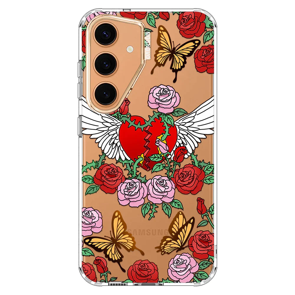 Wing Heart Phone Case - Samsung Galaxy S24 Plus Case Clear