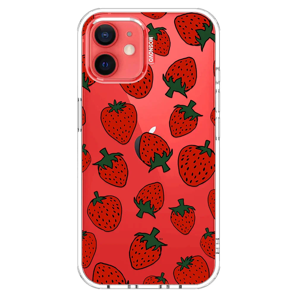 Red Strawberry Phone Case - iPhone 12 Case Clear