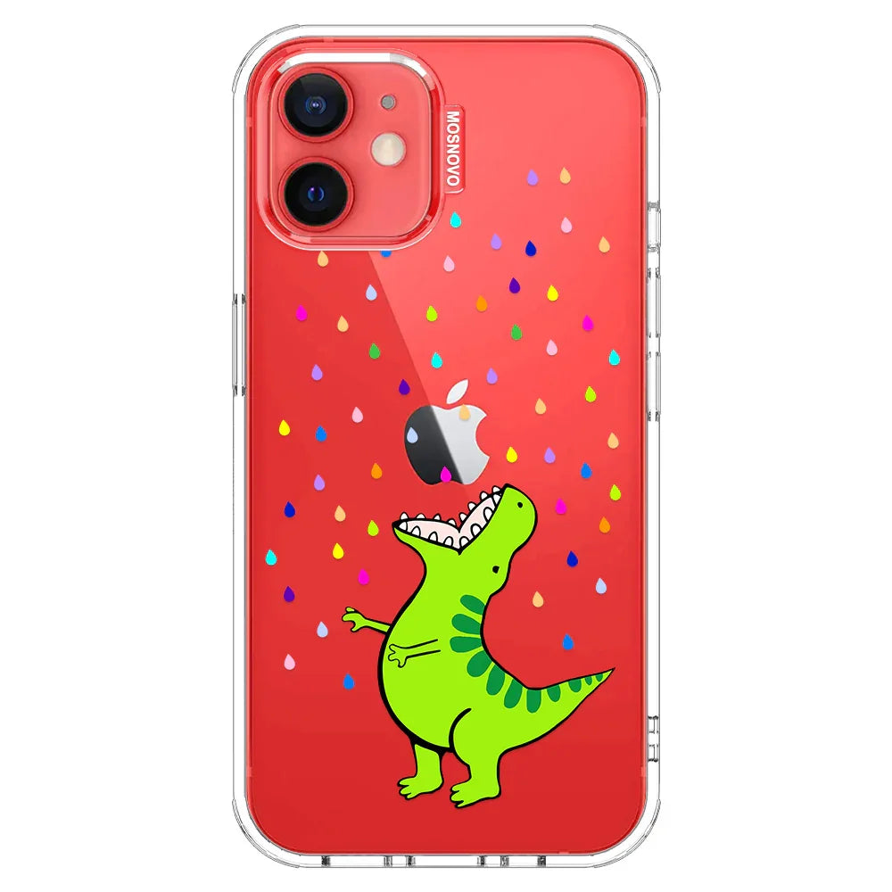 Rainbow Dinosaur Phone Case - iPhone 12 Case Clear