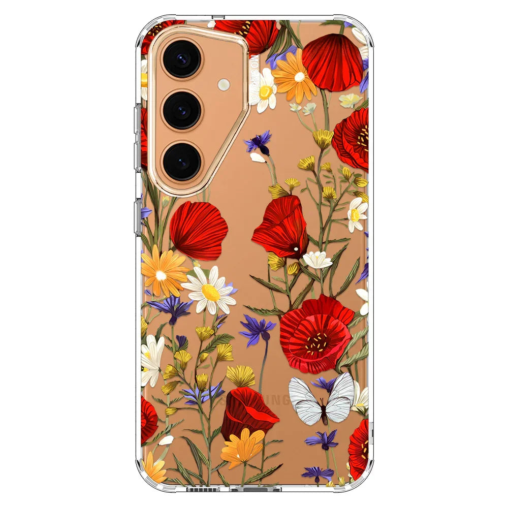 Poppy Floral Phone Case - Samsung Galaxy S24 Plus Case MOSNOVO Poppy Floral Phone Case - Samsung Galaxy S24 Plus Case MOSNOVO