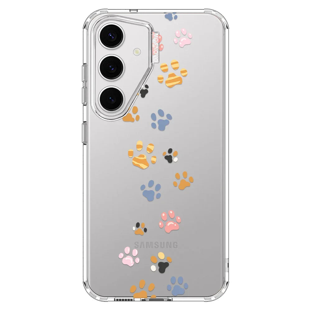 Colorful Paw Phone Case - Samsung Galaxy S24 Plus Case Clear