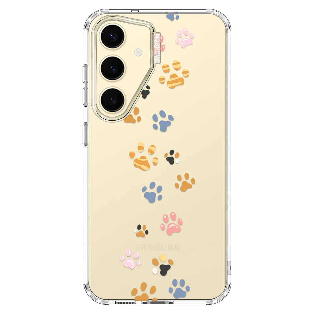 Colorful Paw Phone Case - Samsung Galaxy S24 Plus Case Clear