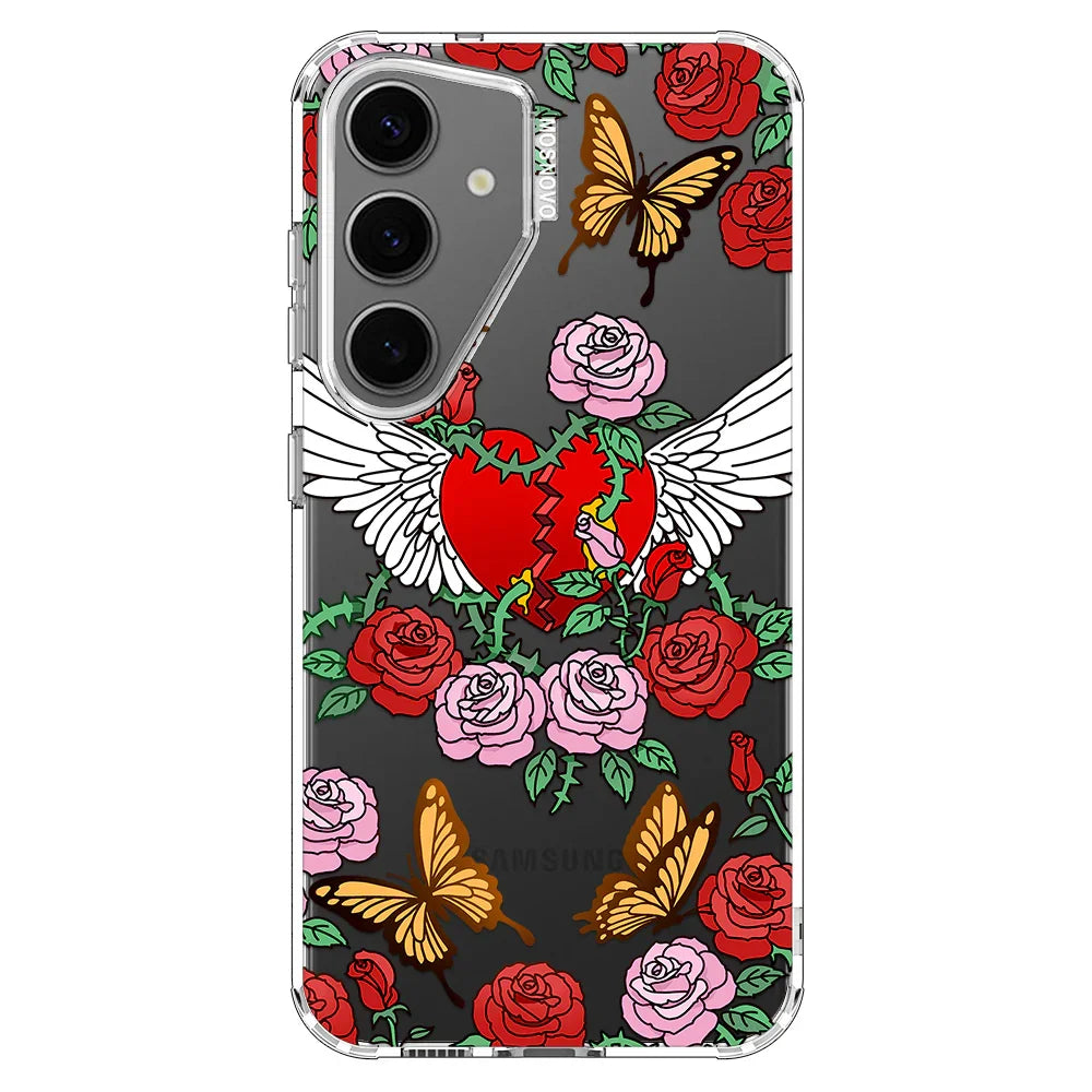 Wing Heart Phone Case - Samsung Galaxy S24 Plus Case Clear