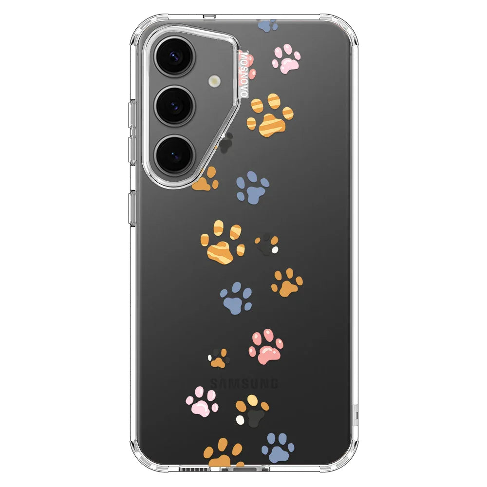 Colorful Paw Phone Case - Samsung Galaxy S24 Plus Case Clear