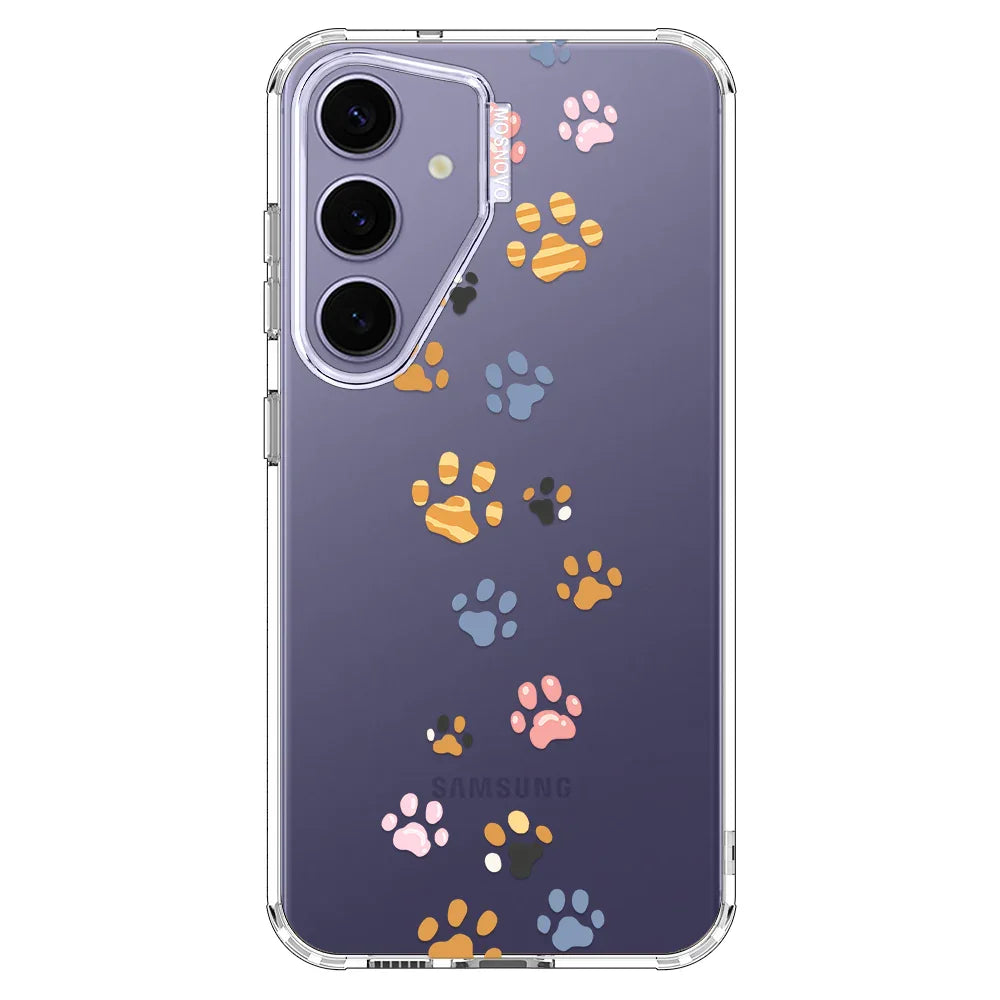 Colorful Paw Phone Case - Samsung Galaxy S24 Plus Case Clear