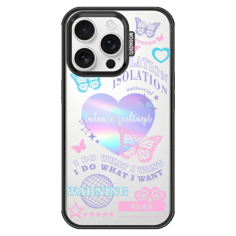 Intense Feeling Phone Case - iPhone 16 Pro Case Clear Black ShockStone