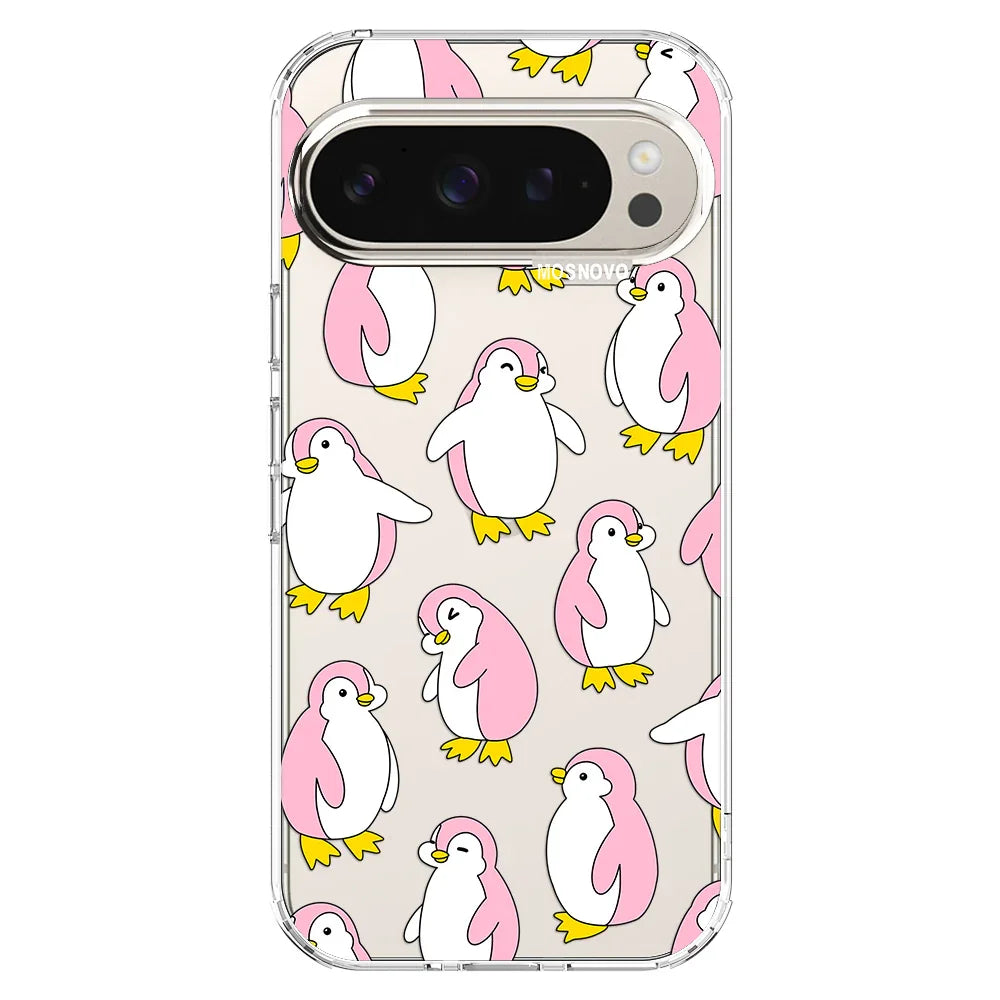 Pink Penguins Phone Case - Google Pixel 9 Pro Case Clear