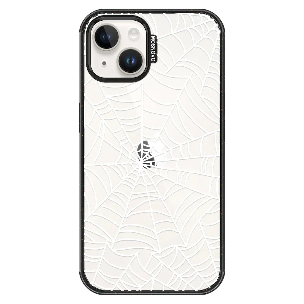 Spider Web Phone Case - iPhone 13 Case Clear Black ShockStone