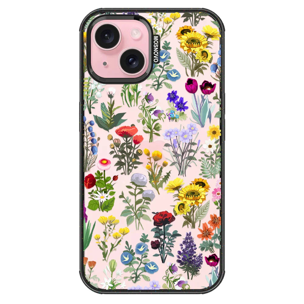 Wildflowers Phone Case - iPhone 15 Plus Case Clear Black ShockStone