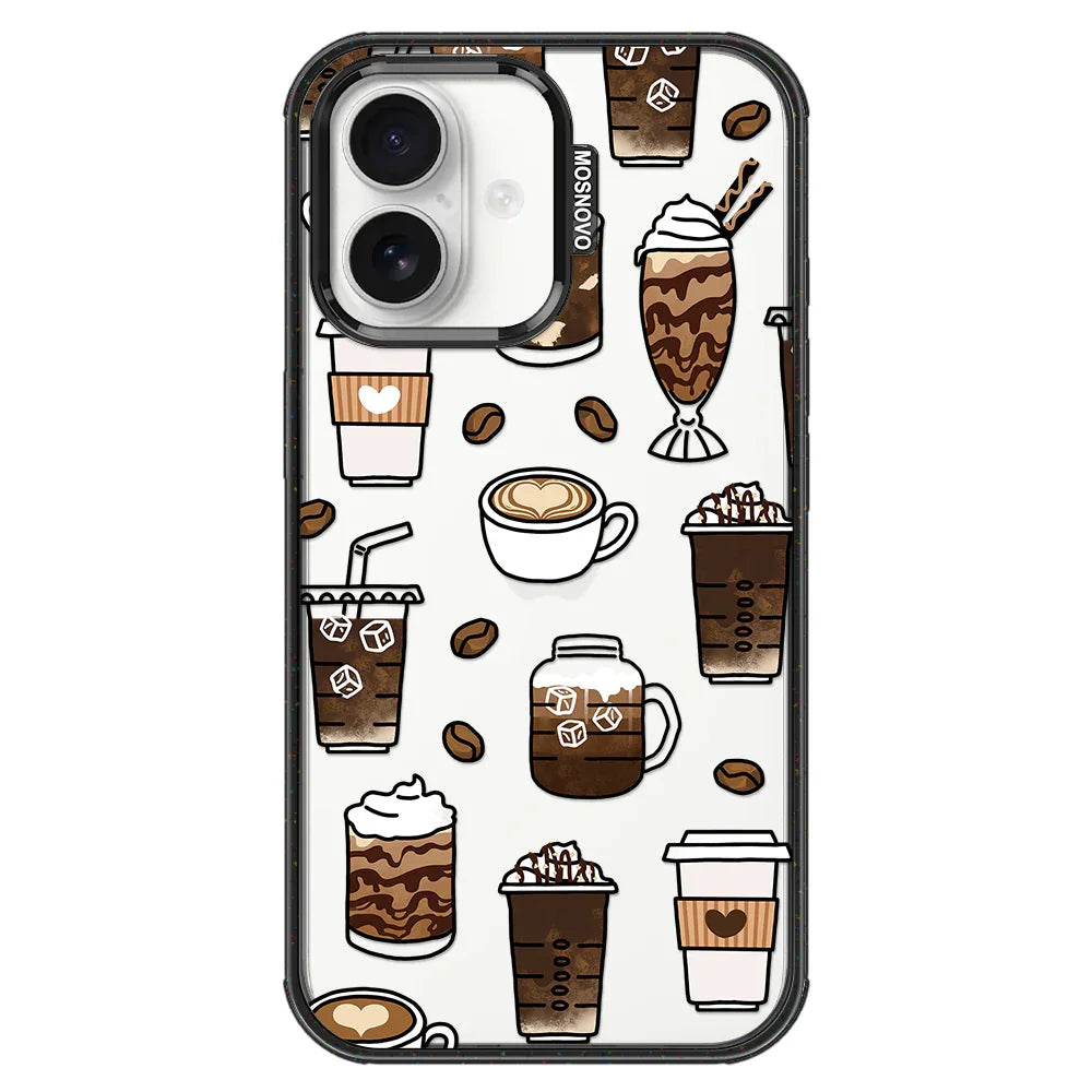 Coffee Phone Case - iPhone 16 Case Clear Black ShockStone