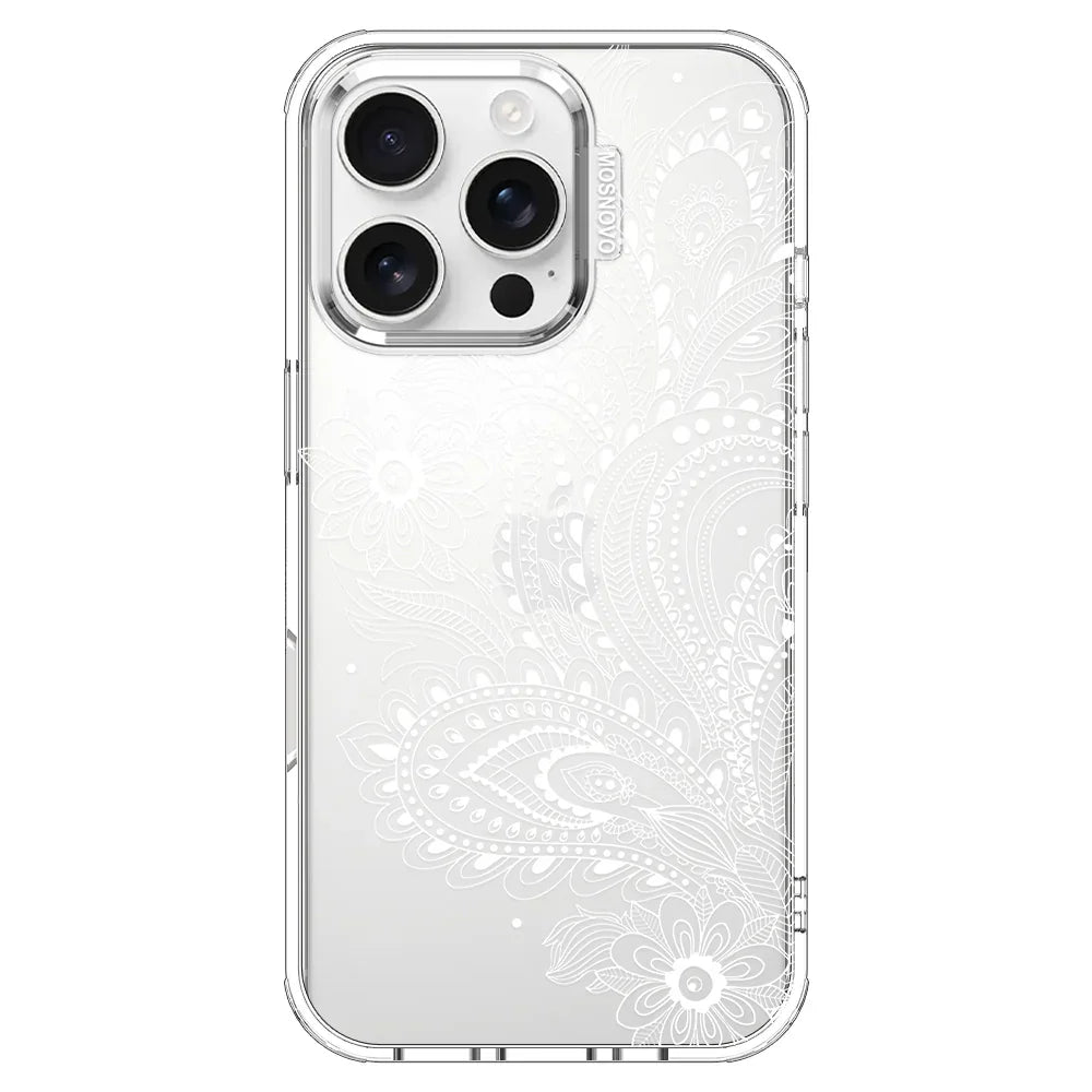 Aesthetic Flower Henna Phone Case - iPhone 16 Pro Case Clear