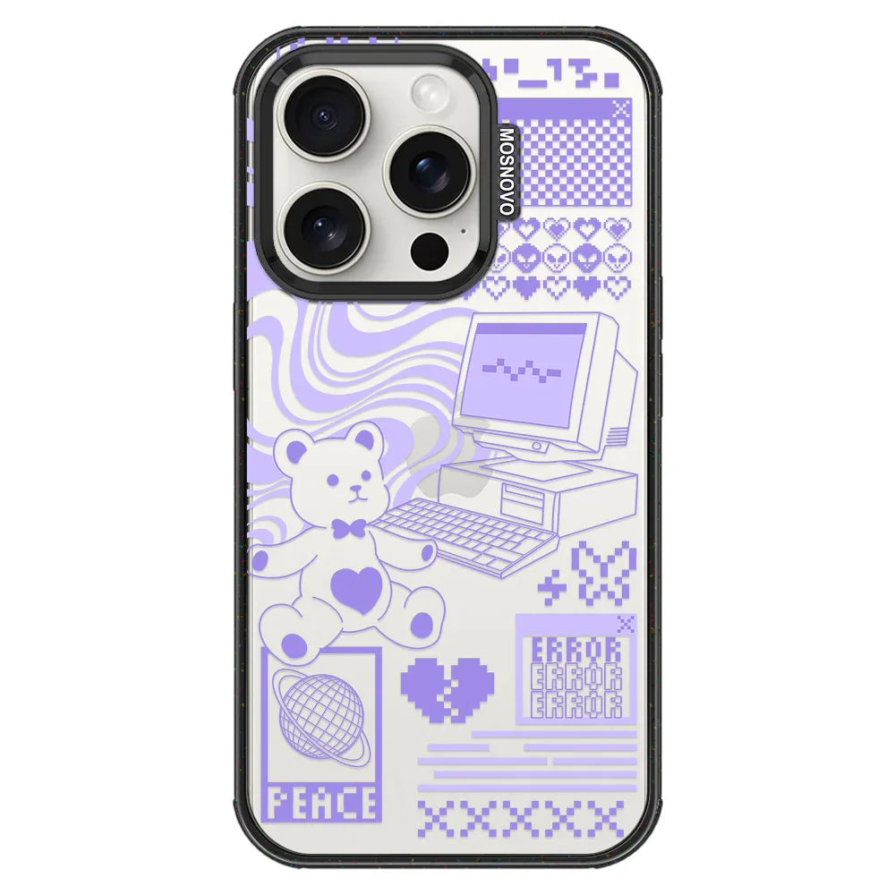 Y2K Aesthetic Phone Case - iPhone 15 Pro Case Clear Black ShockStone