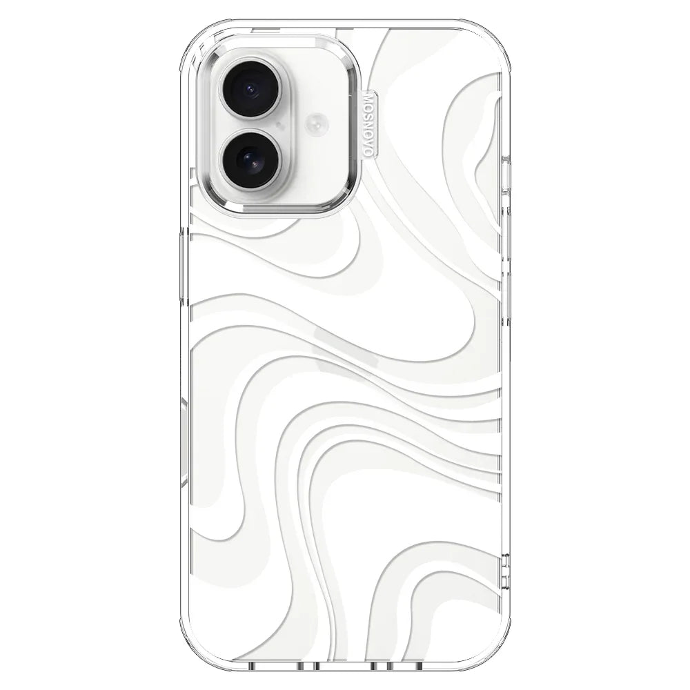 White Swirl Phone Case - iPhone 16 Case Clear