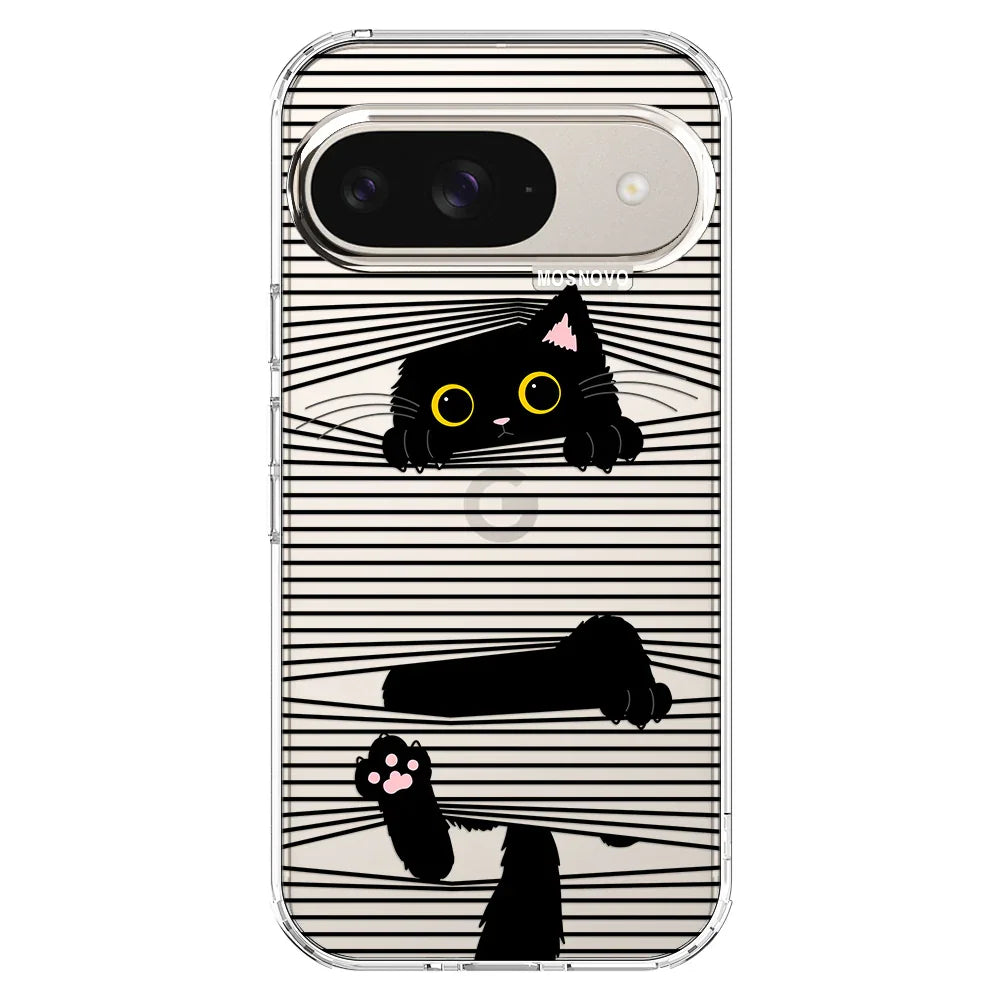 Hidden Black Cat Phone Case - Google Pixel 9 Case Clear