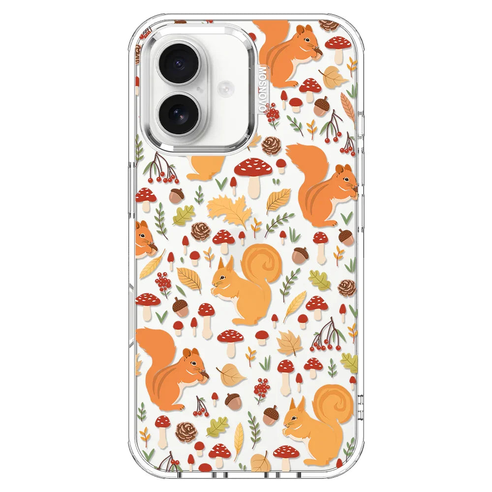 Autumn Squirrel Phone Case - iPhone 16 Plus Case Clear