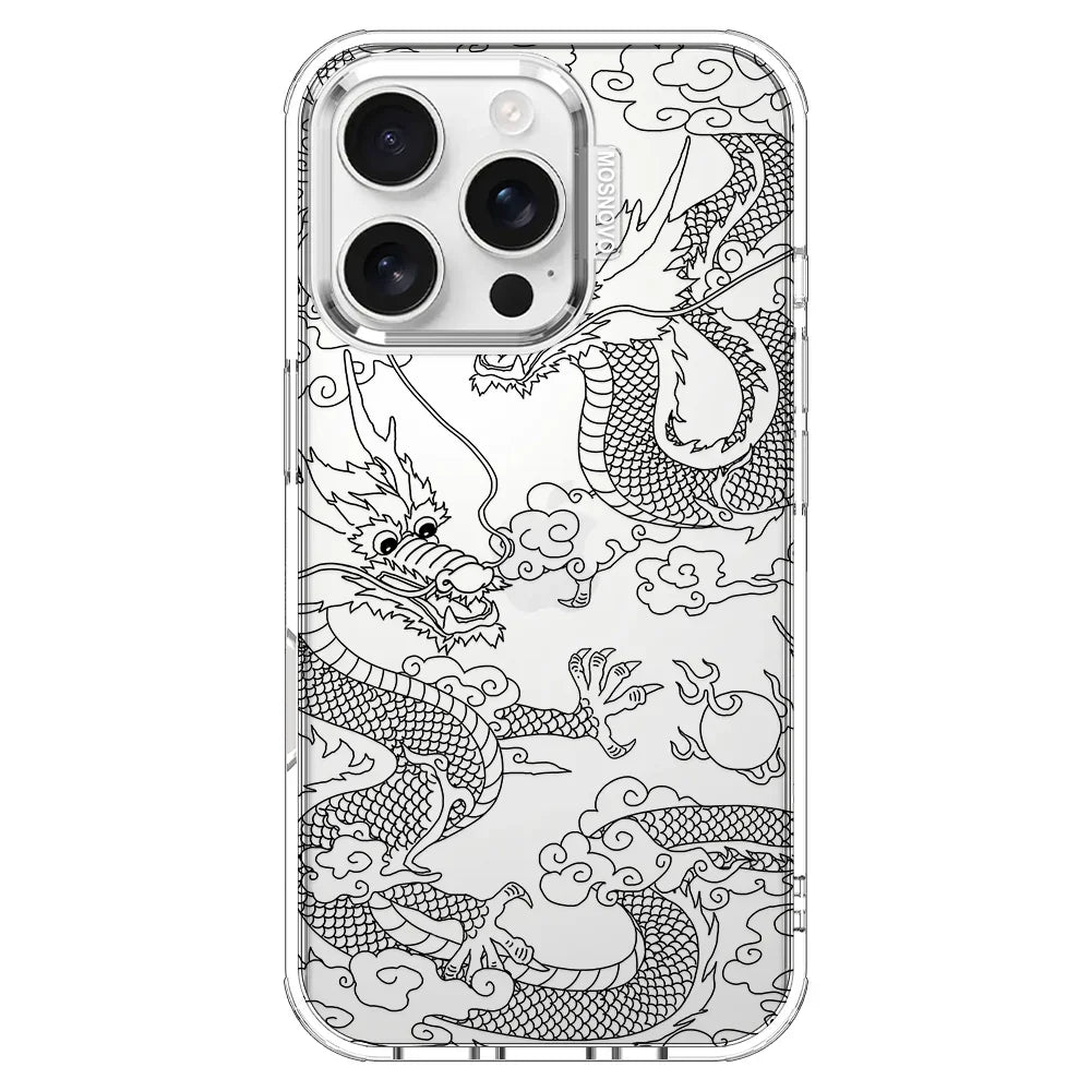 Black Dragon Phone Case - iPhone 16 Pro Case Clear