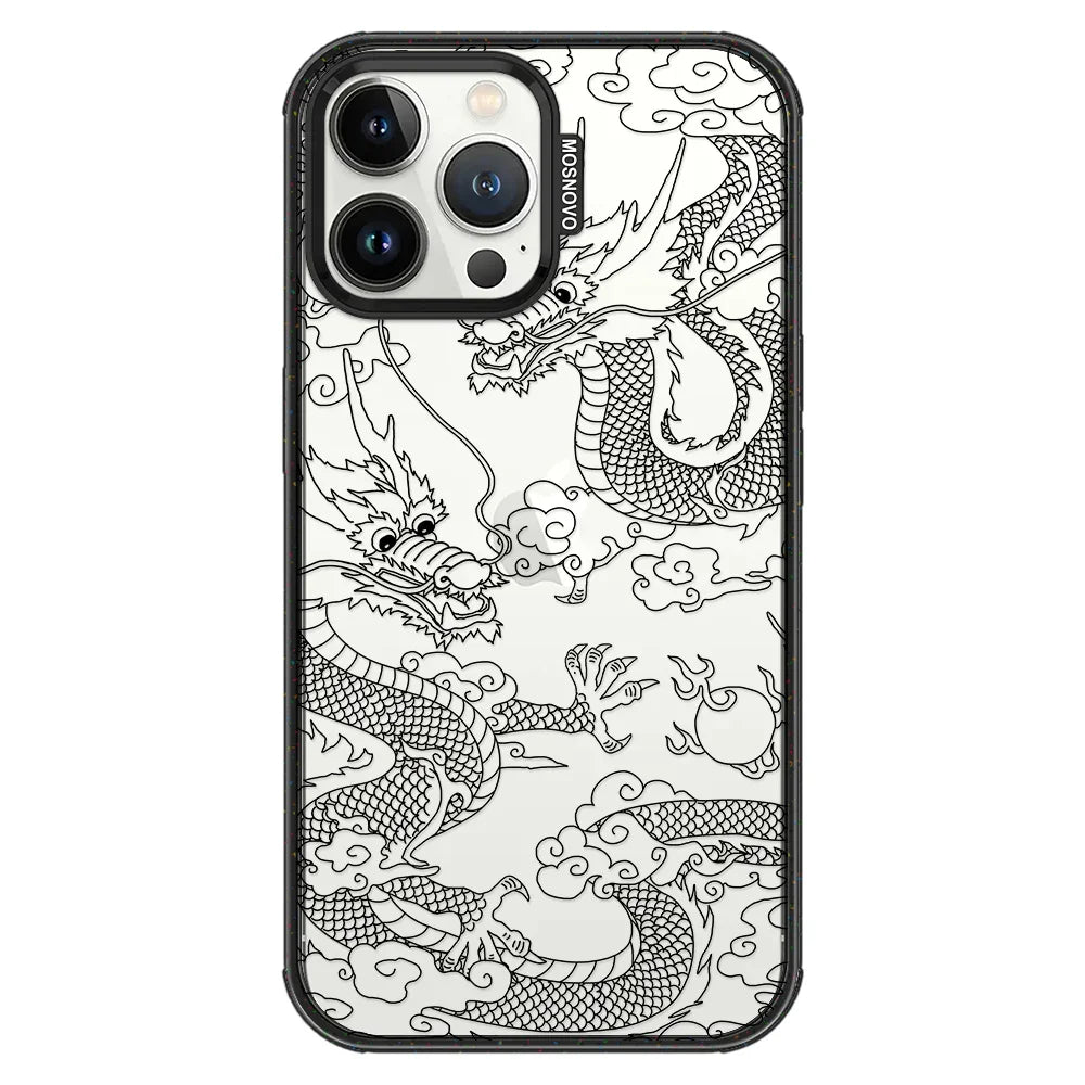 Black Dragon Phone Case - iPhone 13 Pro Max Case Clear Black ShockStone