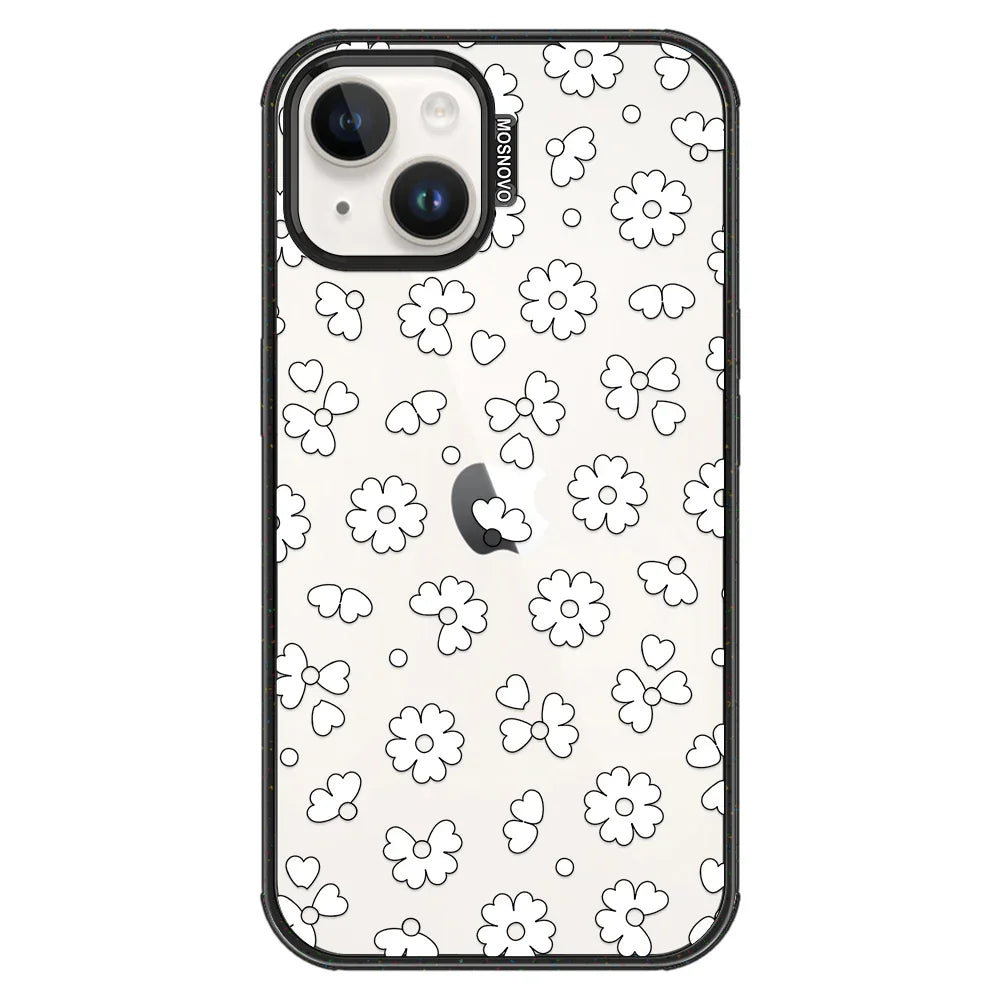 Floret Phone Case - iPhone 13 Case Clear Black ShockStone