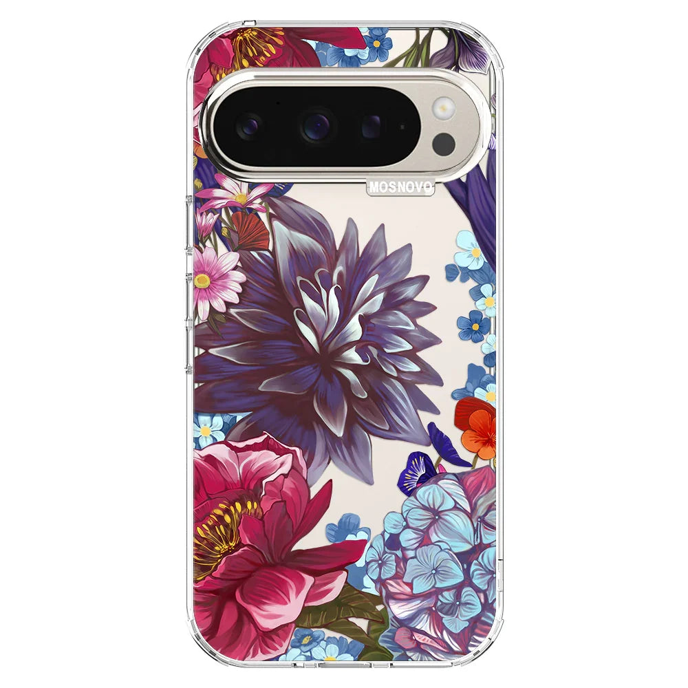 Lilac Floral Phone Case - Google Pixel 9 Pro Case Clear