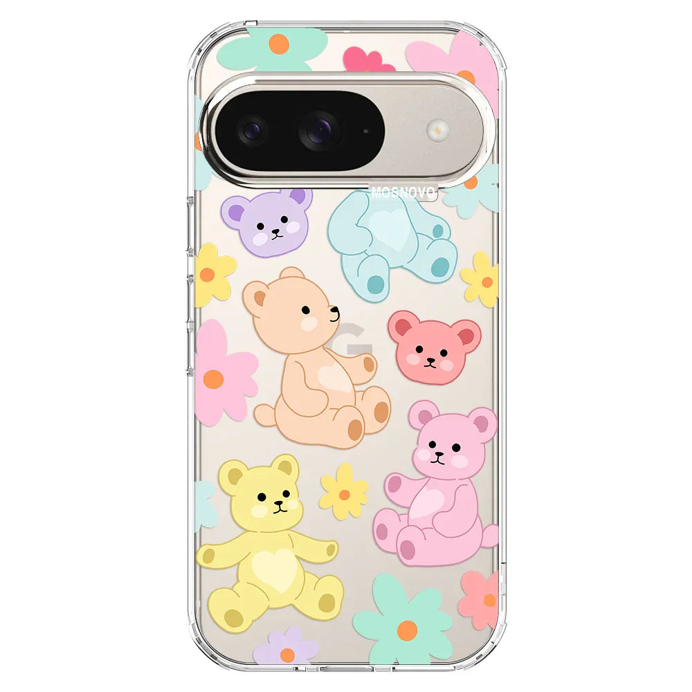 Cute Teddy Bear Phone Case - Google Pixel 9 Case Clear