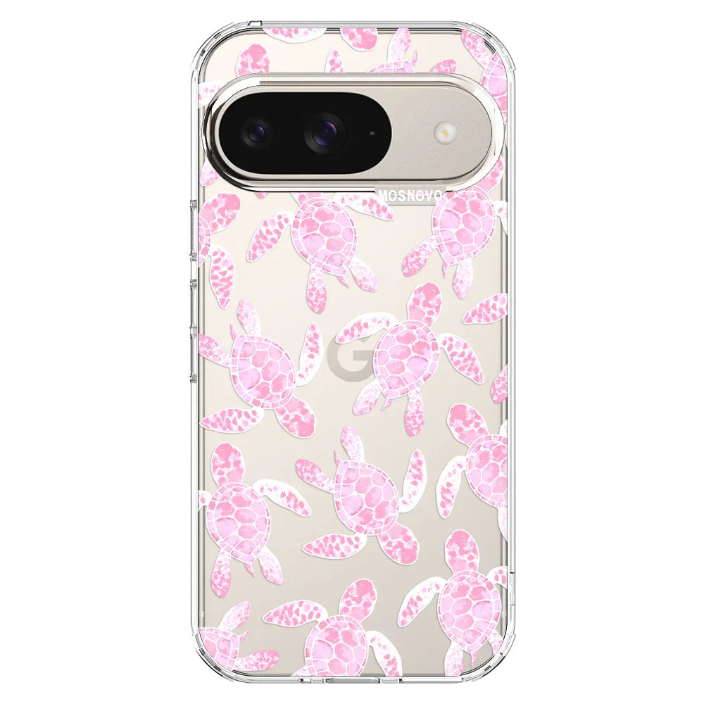Pink Turtle Phone Case - Google Pixel 9 Case Clear