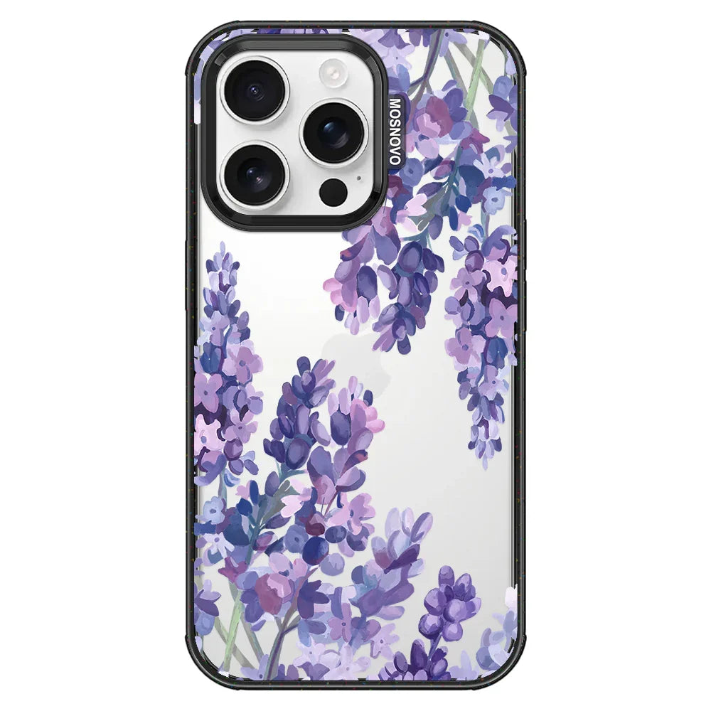 Lavender Phone Case - iPhone 16 Pro Case Clear Black ShockStone