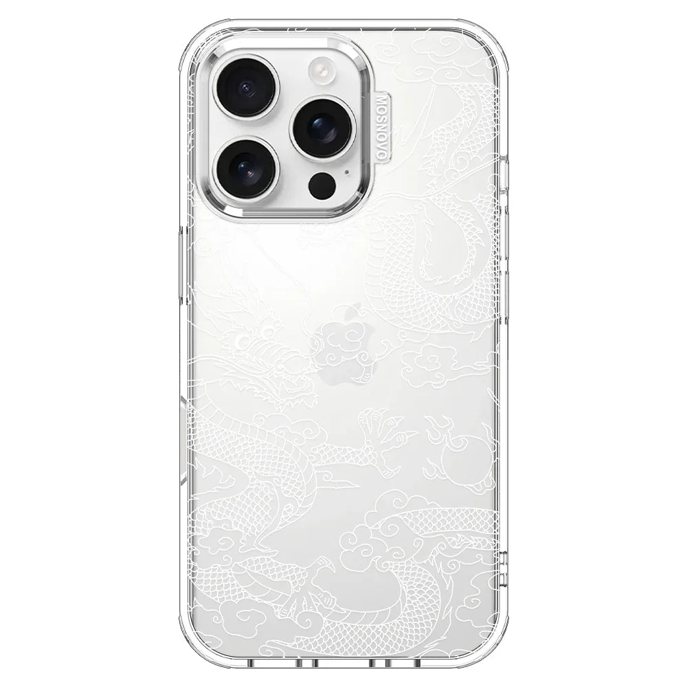 White Dragon Phone Case - iPhone 16 Pro Case Clear