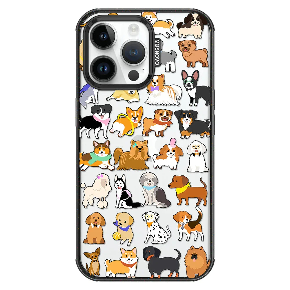 Cute Puppy Phone Case - iPhone 14 Pro Max Case Clear Black ShockStone